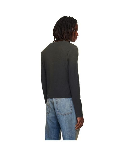 Acne Black Distressed Logo T-Shirt for men