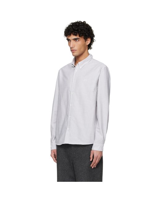 A.P.C. White Khaki Greg Shirt for men