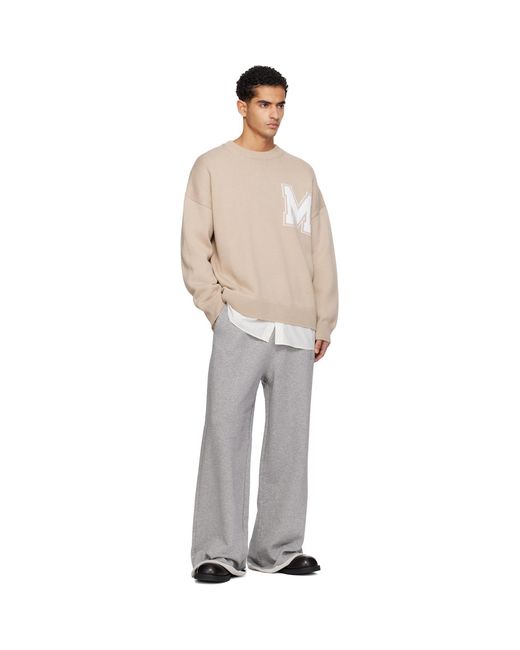 MM6 by Maison Margiela Natural Two-In-One Varsity Knit Sweater for men