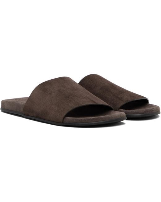 The Row Black Hugh Slides for men