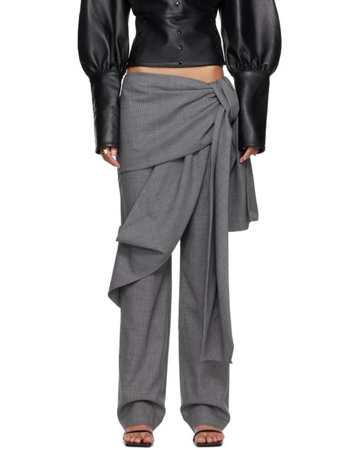 Pantalon bianka gris FIDAN NOVRUZOVA en coloris Black