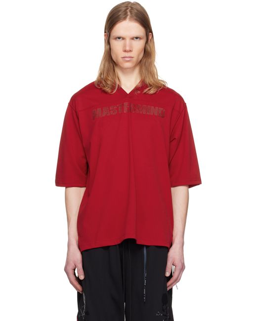 メンズ MASTERMIND WORLD レッド Mw Football ジャージ VネックTシャツ Red