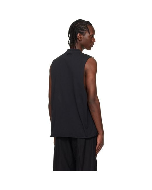 Vetements Black Biker Leather Cross Jersey Muscle Top for men