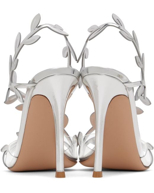 Gianvito Rossi シルバー Flavia ヒールサンダル White