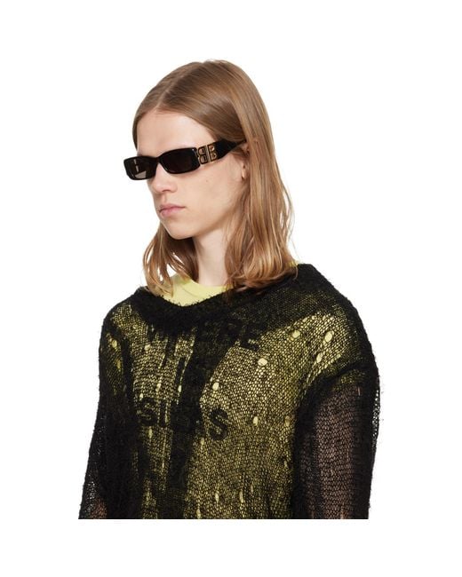 Balenciaga Black Dynasty Rectangle Sunglasses for men