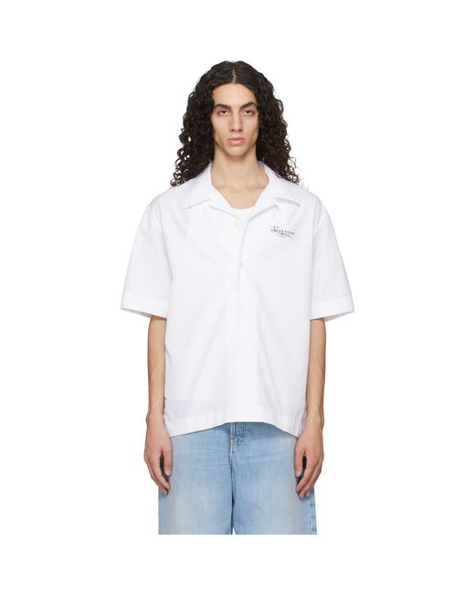 Givenchy White Poplin Stamp Print' Shirt for men
