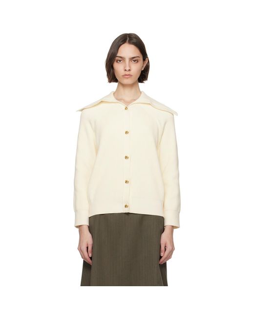 Bottega Veneta Black Off- Cotton Rib Cardigan