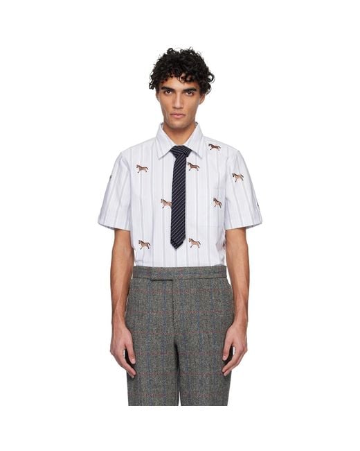 Thom Browne Multicolor Straight Fit Short Sleeve Horse Shirt for men
