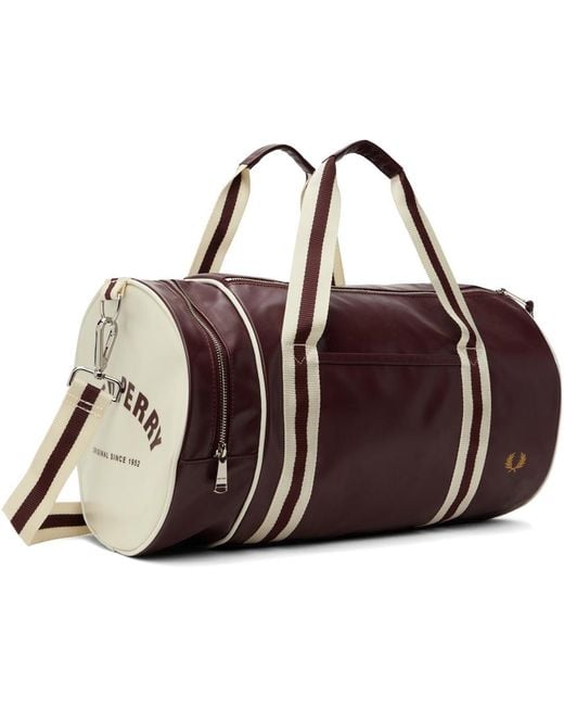 Fred Perry Burgundy Barrel Duffle Bag for Men | Lyst