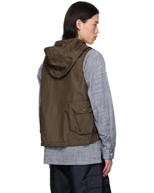 Engineered Garments Brown Hooded Vest for men