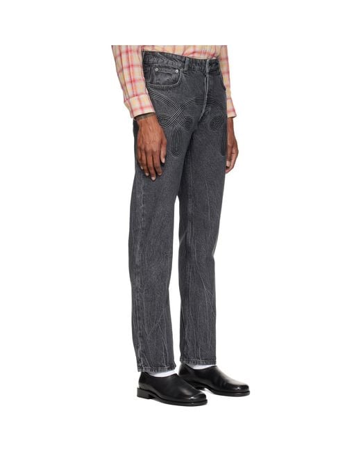 STEFAN COOKE Blue Braided Jeans for men