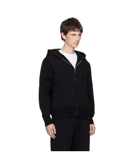 Les Tien Blue Heavyweight Zip Hoodie for men