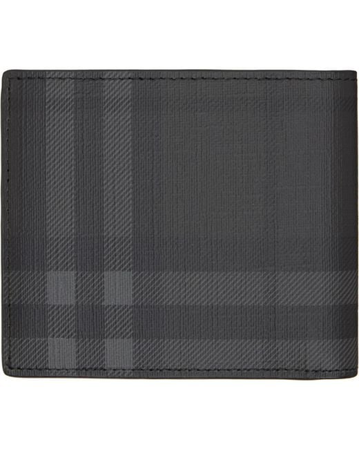 Burberry Black City Check Bifold Wallet for men