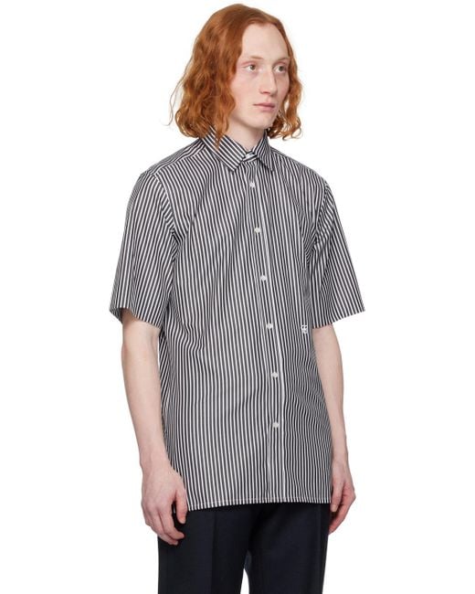 black and white striped button down shirt mens