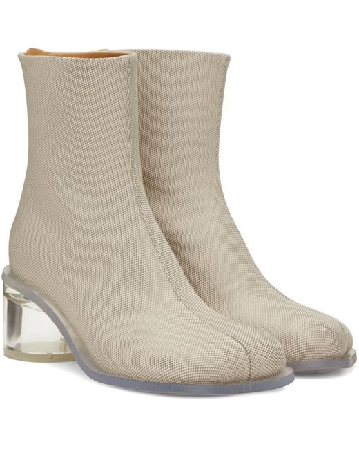 MM6 by Maison Martin Margiela Gray Off-white Anatomic Transparent Boots