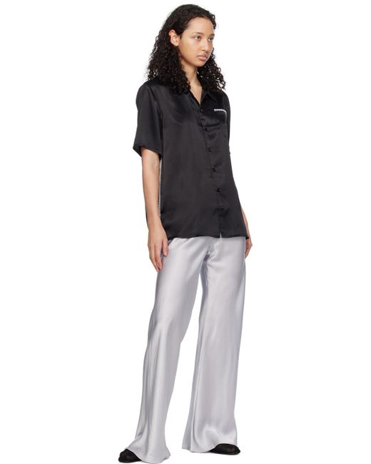 Pantalon de détente coupé sur le biais gris SILK LAUNDRY en coloris White