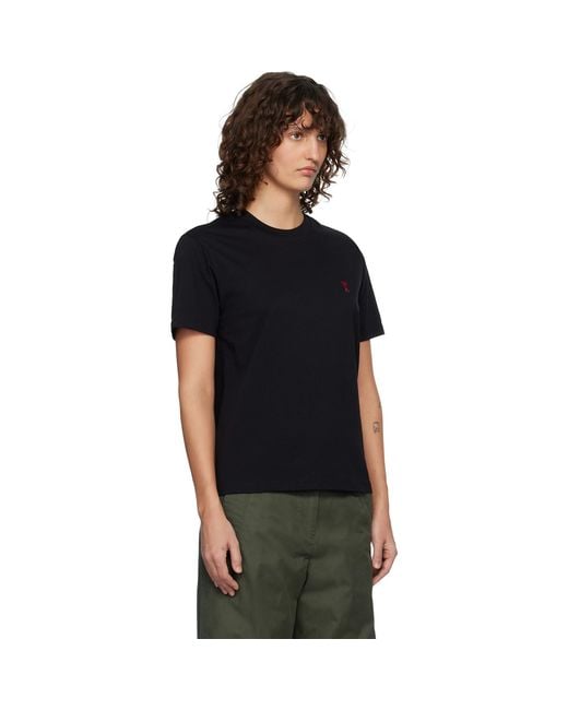AMI Black Ami De Coeur T-Shirt