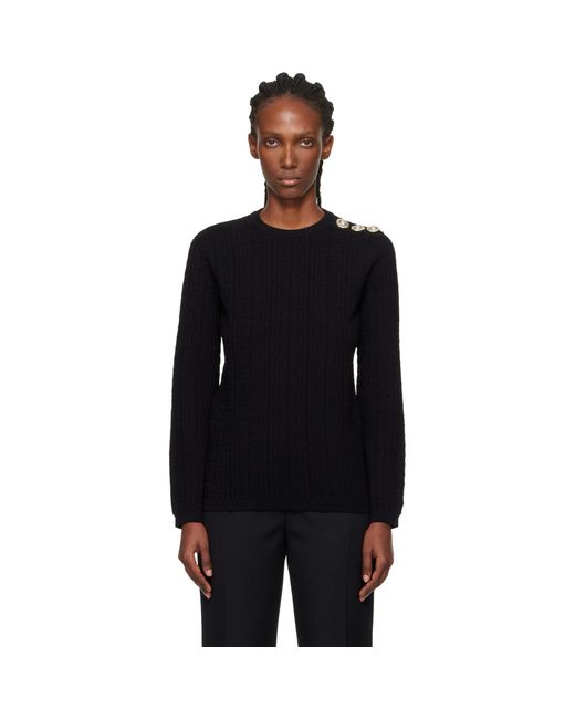 Pull Noir À Monogrammes Balmain en coloris Black