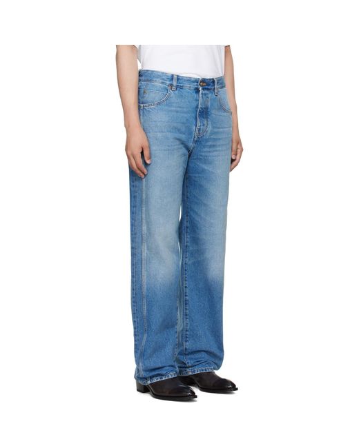 Balmain Blue Loose Jeans for men
