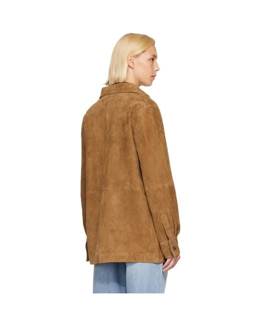 Rohe Brown Suede Pankou Overshirt
