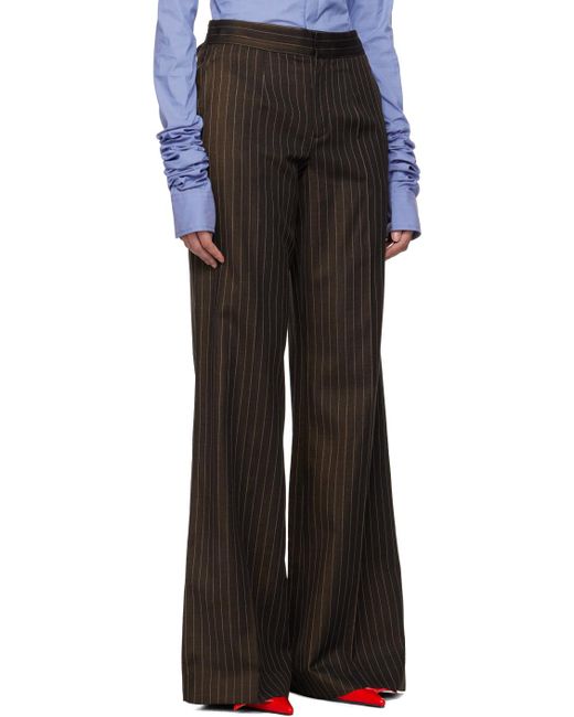 Pantalon de tailleur brun à découpe de style tanga - tattoo Jean Paul Gaultier en coloris Black