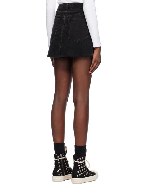 Ksubi Black Rap Denim Miniskirt