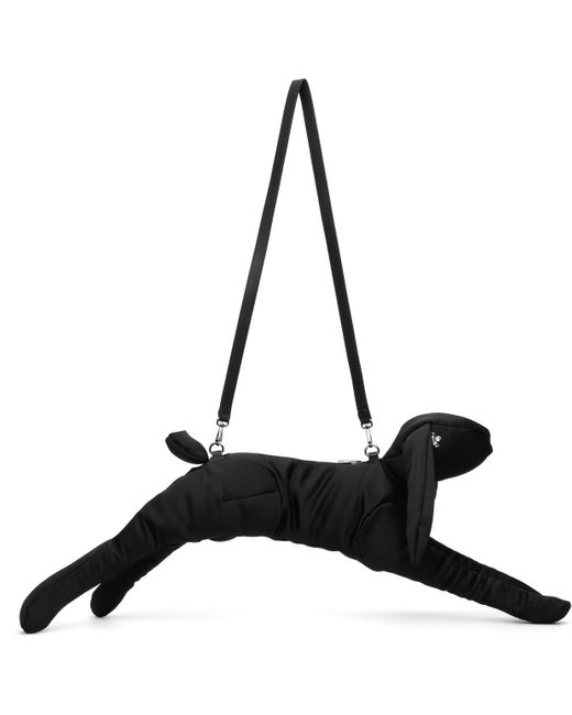 Simone Rocha Black Satin Hare Crossbody Bag