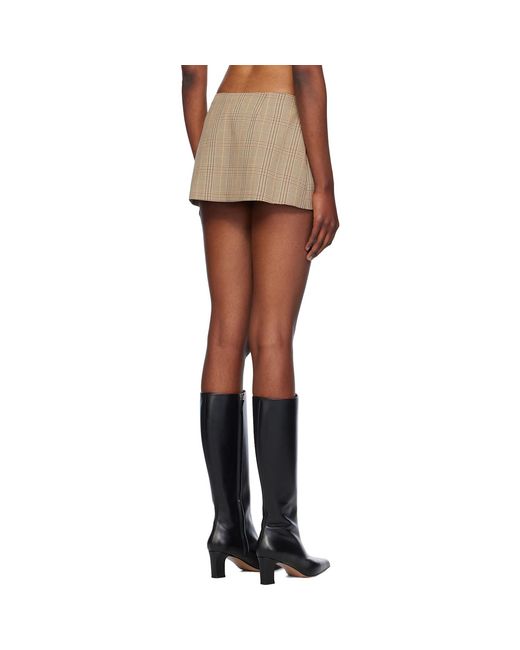 Miaou Black Check Twill Mini Skirt