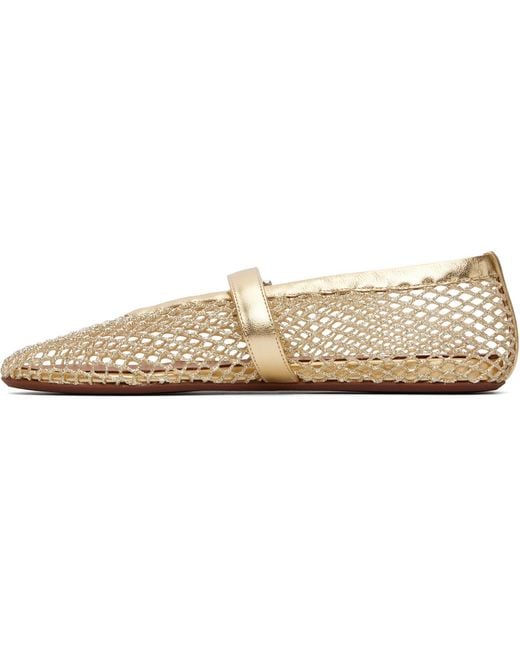 Alaïa Black Laminated Fishnet Ballerina Flats