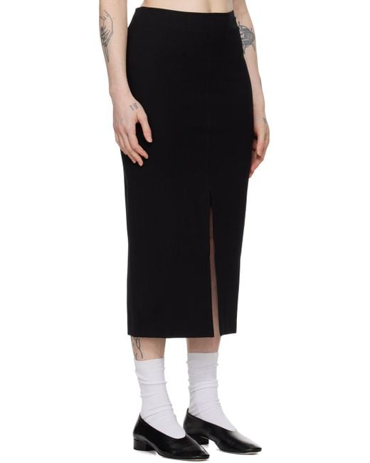 Filippa K Black Heavy Midi Skirt