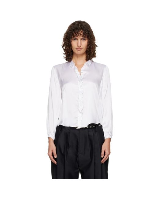 R13 White Ruffle Blouse
