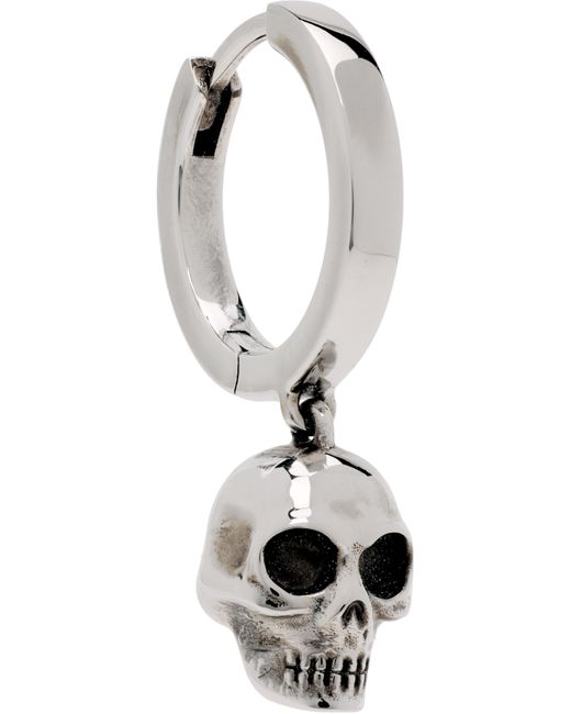 Boucle D'Oreille À Anneau Unique À Breloque De Crâne Alexander McQueen pour homme en coloris Black