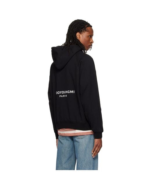 Wooyoungmi Black Logo Hoodie for men