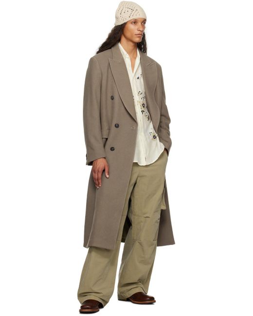 Our Legacy Black Taupe Extended Whale Coat for men