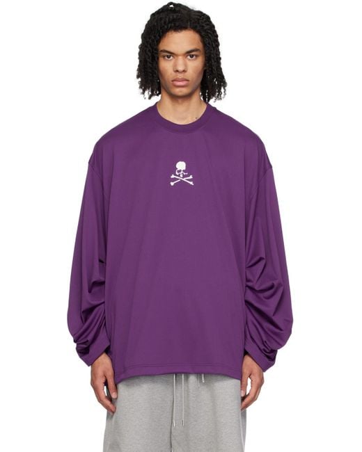 MASTERMIND WORLD Purple Oversized Long Sleeve T-Shirt for men