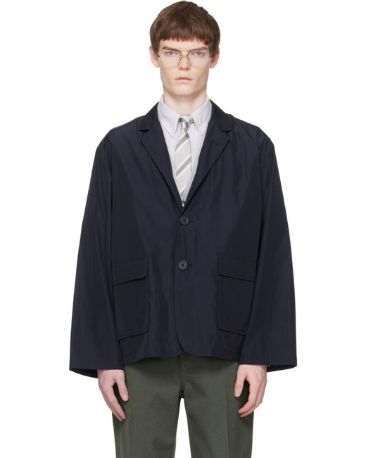 Thom Browne メンズ ブルー ネイビー パッカブル フラップポケット 