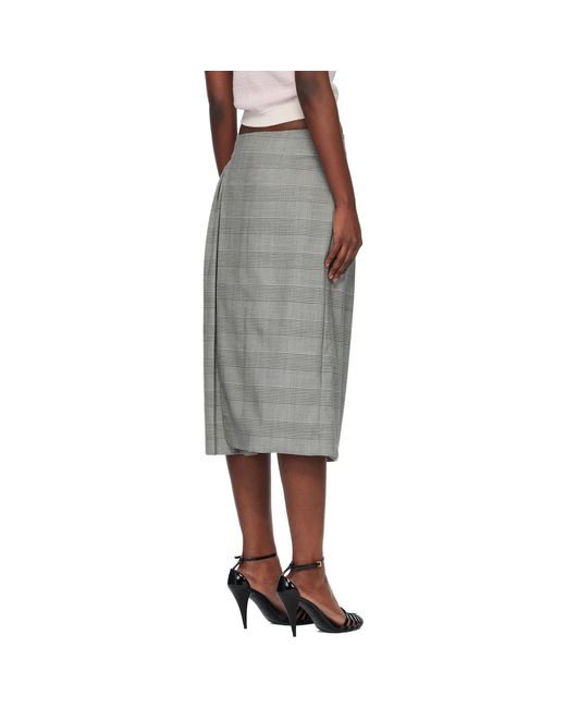 Balmain Black Prince Of Wales Jacquard Midi Skirt