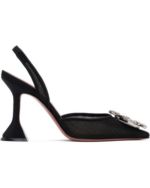 AMINA MUADDI Black Begum Mesh Sling 95 Heels