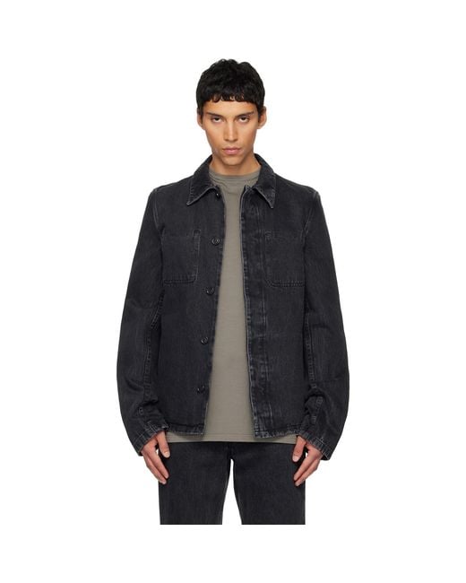 Rier Black Faded Denim Jacket for men