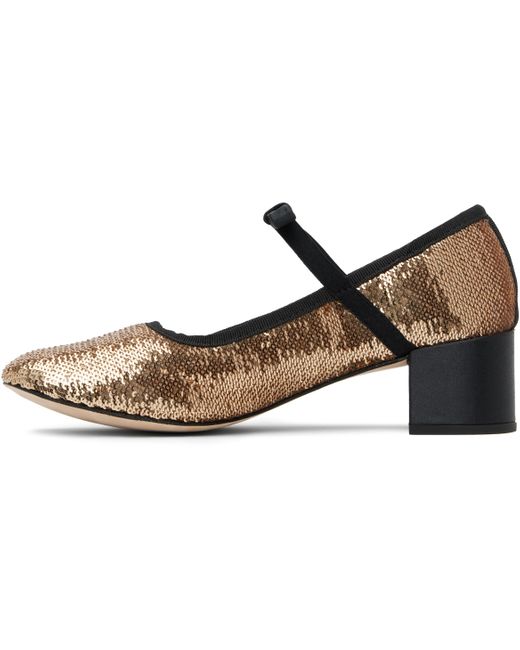 Repetto ゴールド Guillemette メリージェーン ヒール Black