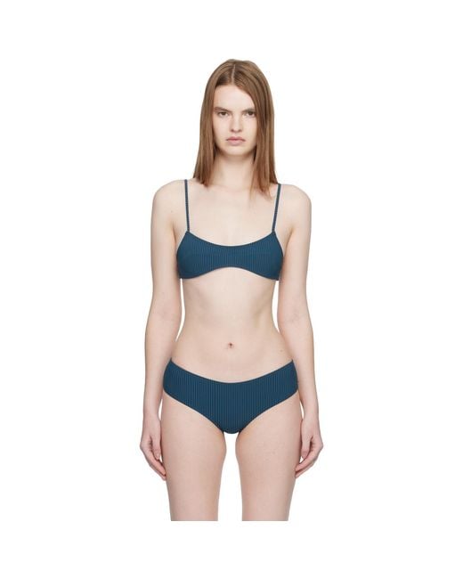 Fruity Booty Black Bream Stripe Bikini Top