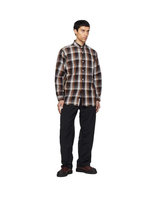 Nanamica Black Regular Collar Wind Shirt for men