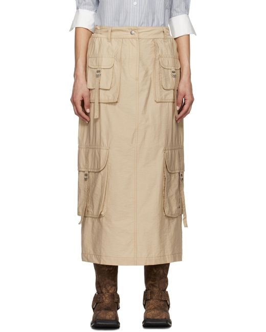 Acne Natural Cargo Maxi Skirt