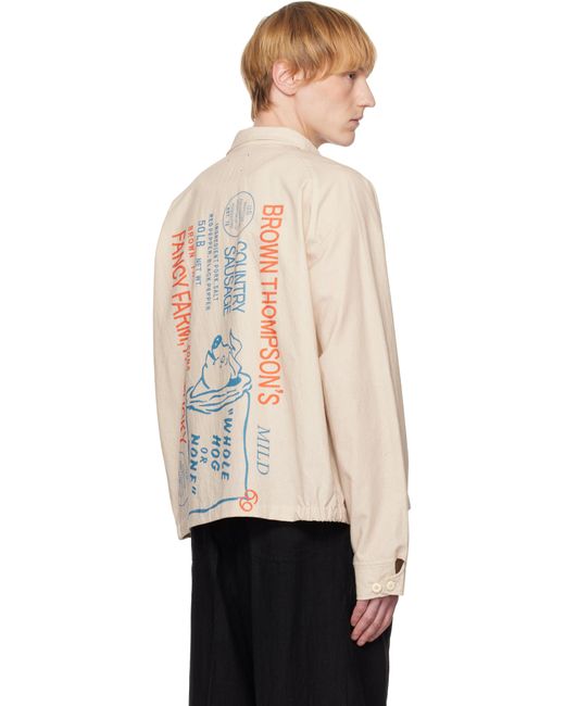 HARAGO Natural Printed Zipper Cropped Jacket for men