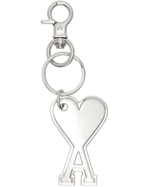 Porte-clés argenté à logo ami de cœur AMI pour homme en coloris Black