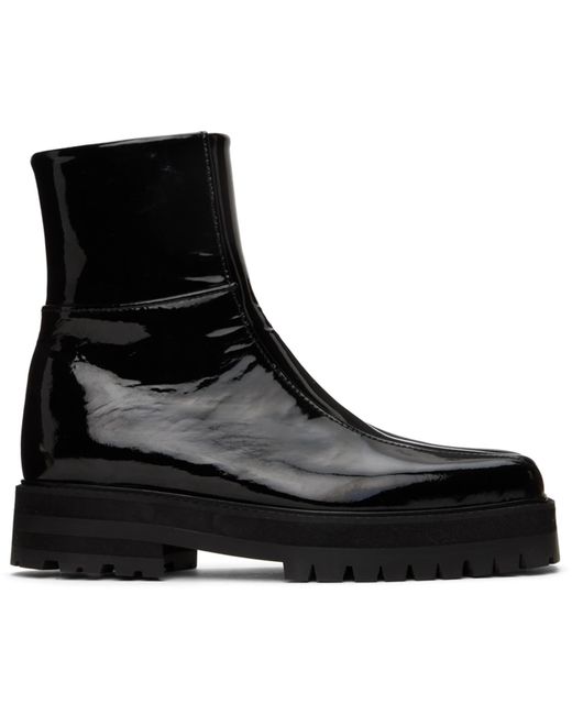 Ernest W. Baker Black Platform Zipped Boots for men
