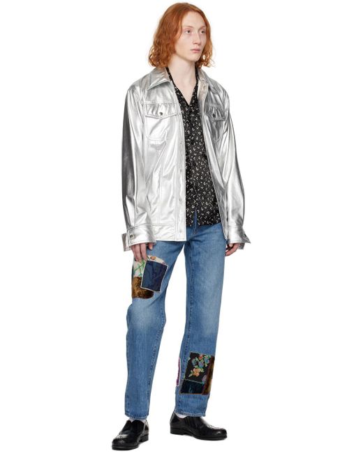 Anna Sui Blue Ssense Exclusive Patchwork Jeans for men