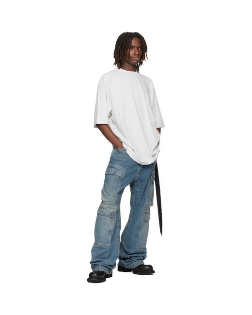 Rick Owens White Off- Temple Jumbo S/S T-Shirt for men
