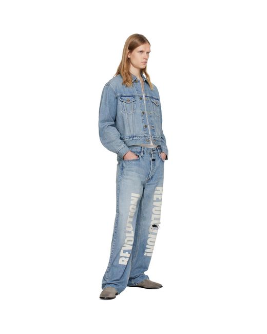 Fear Of God Blue Straight 'Revolution' Jeans for men
