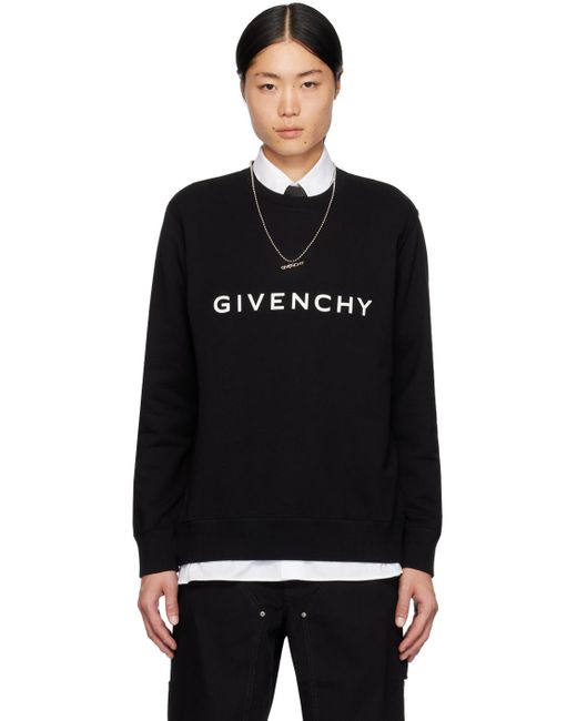 Pull molletonné ajusté noir Givenchy pour homme en coloris Black